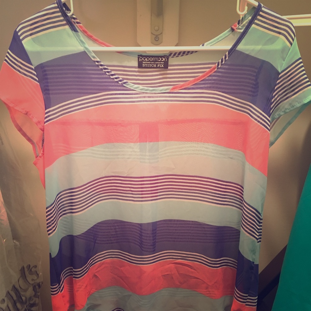Sheer striped shirt